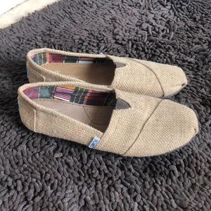 Toms burlap slide-ons